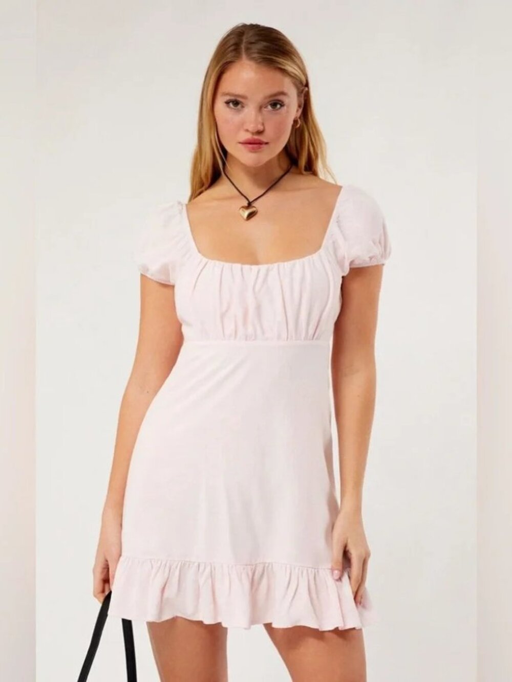 NWT $42.95 BEVERLY and BECK / PACSUN Light Pink Open Back Empress Waist Dress XS